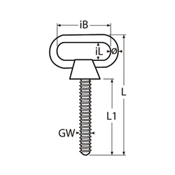Technische Zeichnung zu BÃŒgelschraube M12, 123mm (Edelstahl)