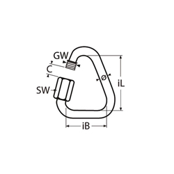 Technische Zeichnung zu Schnellverschluss, Delta-Form, 5mm (Edelstahl)