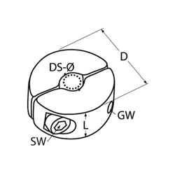 Technische Zeichnung zu Klemmring M3, fÃŒr 5mm-Drahtseil (Edelstahl)