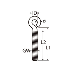 Technische Zeichnung zu Ãsenschraube M8x60mm (Edelstahl)