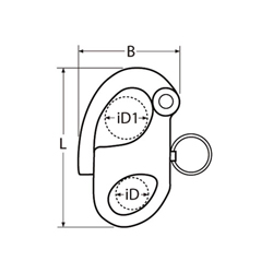 Technische Zeichnung zu SchnappschÃ€kel feste Ãse/45mm (Edelstahl)