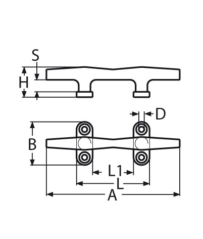 Technische Zeichnung zu Rundklampe 150mm (Edelstahl)