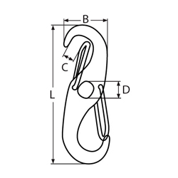 Technische Zeichnung zu Doppel-Surf Snap 80mm (Edelstahl) 