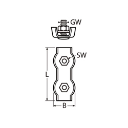 Technische Zeichnung zu Duplex Clip 4mm (Edelstahl)