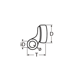 Technische Zeichnung zu Fenderhalter -abnehmbar- 40x8mm (Edelstahl)