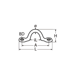 Technische Zeichnung zu Edelstahl (NIRO) Halter 5mm A2