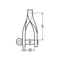 Technische Zeichnung zu FlachschÃ€kel 4mm, gedrehte Form mit Bund (Edelstahl)