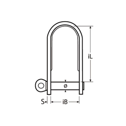 Technische Zeichnung zu FlachschÃ€kel 6mm, lange Form mit Bund (Edelstahl)