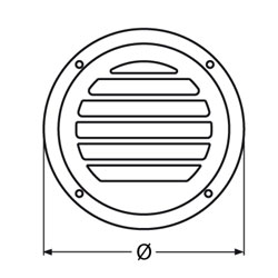 Technische Zeichnung zu Rundes Kiemenblech 153mm (Edelstahl)