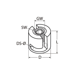 Technische Zeichnung zu Kreuzklemme 0-90Â° M12 fÃŒr Drahtseil 6mm (Edelstahl)