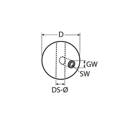 Technische Zeichnung zu Kugel-Klemmstopper, geschliffen M5, fÃŒr 4mm-Drahtseil (Edelstahl