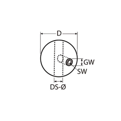 Technische Zeichnung zu Kugel-Klemmstopper, geschliffen M6, fÃŒr 6mm-Drahtseil (Edelstahl