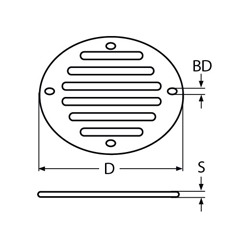 Technische Zeichnung zu LÃŒftungsblech, 82,5mm, Edelstahl A4