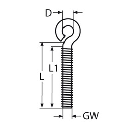 Technische Zeichnung zu Ã�senschraube M6x30mm (Edelstahl)