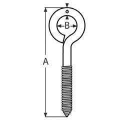 Technische Zeichnung zu Ã�senschraube, schwer mit Holzgewinde 8x84mm (Edelstahl)