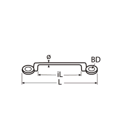 Technische Zeichnung zu RiemenbÃŒgel 68mm (Edelstahl)