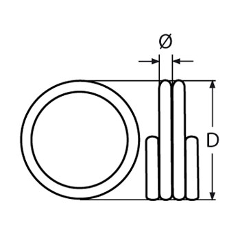 Technische Zeichnung zu Ringsplint (Sicherungsring), 18mm (Edelstahl)