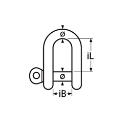 Technische Zeichnung zu SchÃ€kel gerade/4mm (Edelstahl)
