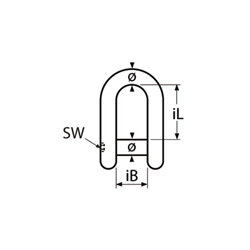 Technische Zeichnung zu SchÃ€kel mit Innensechskant 6mm (Edelstahl)