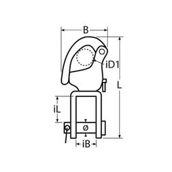 Technische Zeichnung zu WirbelschnappschÃ€kel mit SchÃ€kel/68mm (Edelstahl)