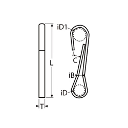 Technische Zeichnung zu Karabinerhaken Simplex 60mm (Edelstahl)