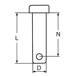 Technische Zeichnung zu Steckbolzen 8mm, 21mm (Edelstahl)