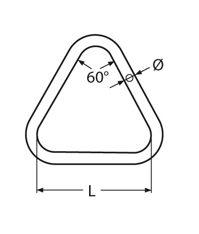 Technische Zeichnung zu Triangel 8x50mm (Edelstahl) A2