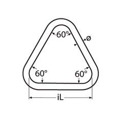 Technische Zeichnung zu Triangel 6x60mm (Edelstahl)