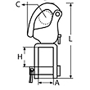 Technische Zeichnung zu WICHARD SchnappschÃ€kel 90mm mit WirbelschÃ€kel (Edelstahl) 