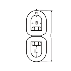 Technische Zeichnung zu Wirbel Auge-Auge/8mm (Edelstahl)