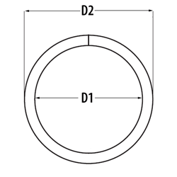 Technische Zeichnung zu SchlÃŒssel-Ring 1.3x8mm (vernickelt)
