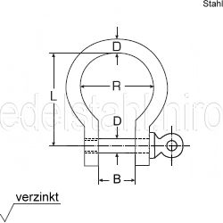 Technische Zeichnung zu SchÃ€kel geschweift/24mm (verzinkt)