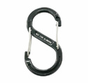 S-Haken, schwarz, 60mm mit Sicherheitssperre (Aluminium)