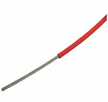 Edelstahl-Drahtseil 7*7 3/5 PVC-Rot, L=1000M, A4