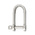 Flachschäkel 4mm, lange Form mit Bund (Edelstahl)