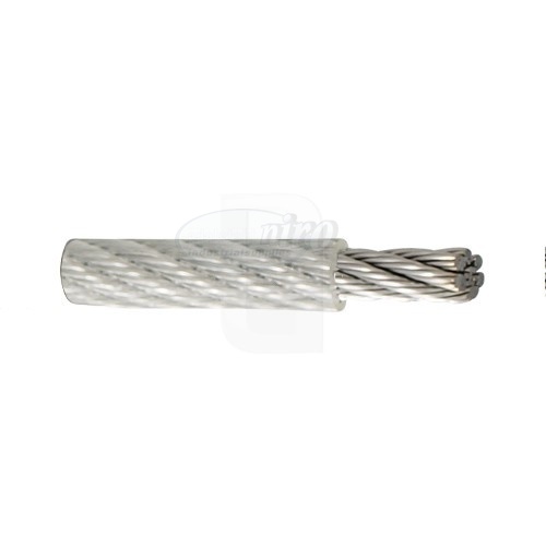 VA-Seil 1,0 mm 7x7 mit PVC-Ummantelung 1,5 mm transparent Edelstahl A4 Drahtseil
